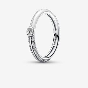 NWOT Pandora ME Pavé & White Dual Ring Sterling silver